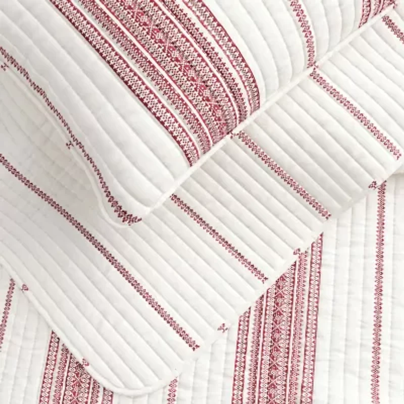 Linery Farmhouse Stripe Reversible Quilt Set