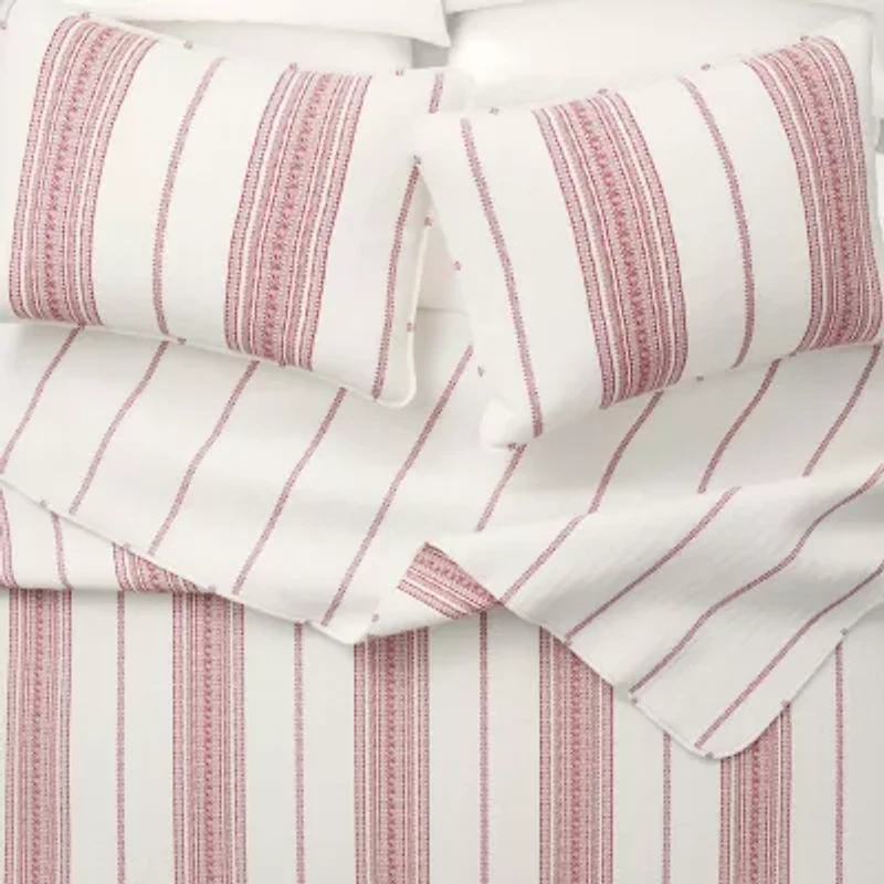Linery Farmhouse Stripe Reversible Quilt Set