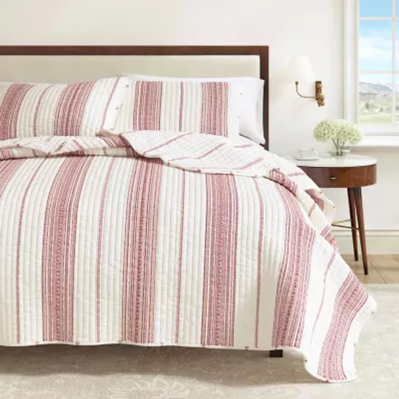 Linery Farmhouse Stripe Reversible Quilt Set
