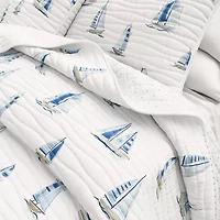 Reversible Coastal Print Quilt Set