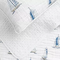 Reversible Coastal Print Quilt Set