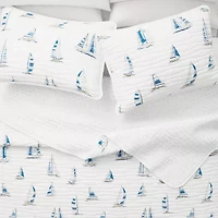 Reversible Coastal Print Quilt Set