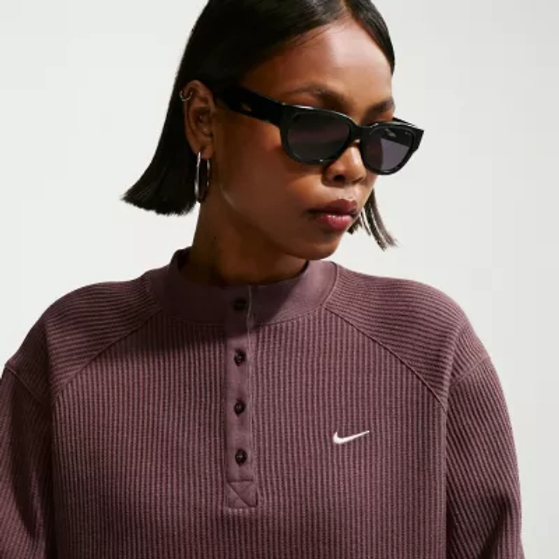 Nike Womens Long Sleeve Regular Fit Henley Shirt