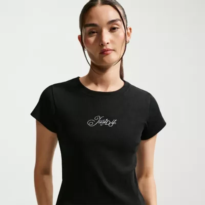 Nike Womens Crew Neck Short Sleeve Crop Top