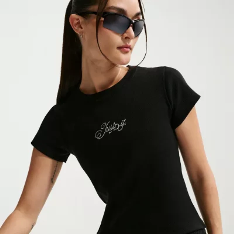 Nike Womens Crew Neck Short Sleeve Crop Top
