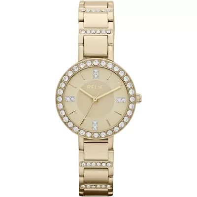 Relic® Kerri Womens Gold-Tone Bracelet Watch ZR34216