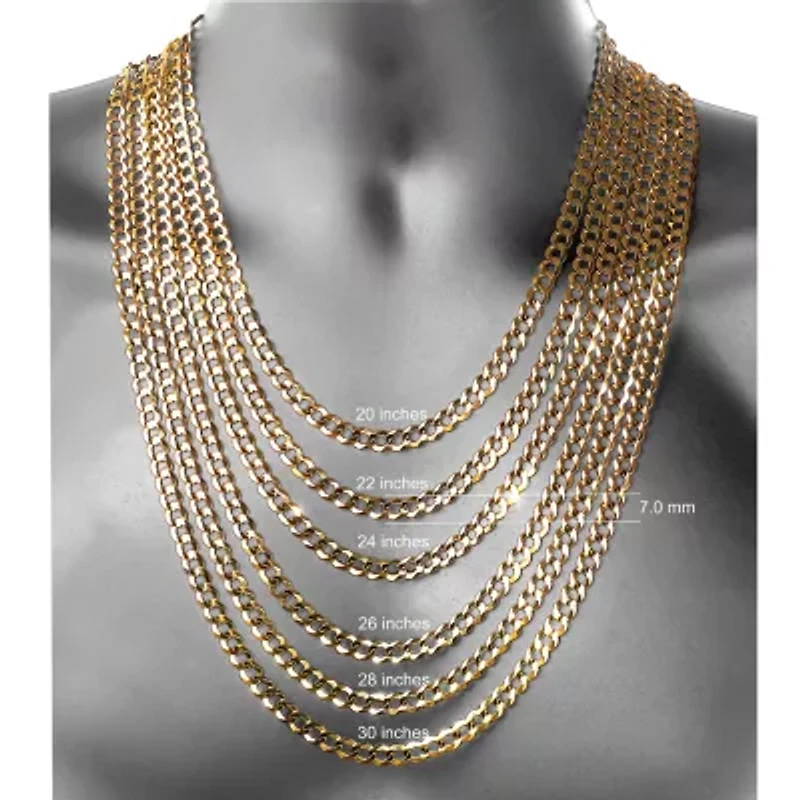 14K Yellow Gold 7MM Curb Necklace