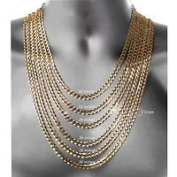 14K Yellow Gold 7MM Curb Necklace