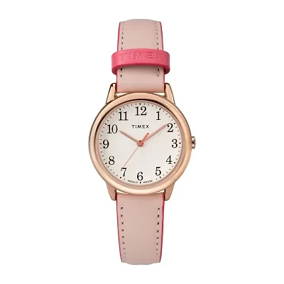 Timex Womens Pink Leather Strap Watch Tw2r62800jt