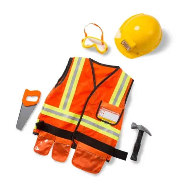 Melissa & Doug Construction Worker Role Play Costume Set Unisex Dress Up Costume