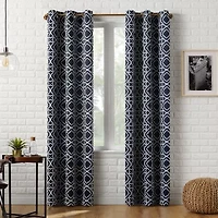 Sun Zero Barnett Trellis Grommet Top Energy Saving Blackout Single Curtain Panel
