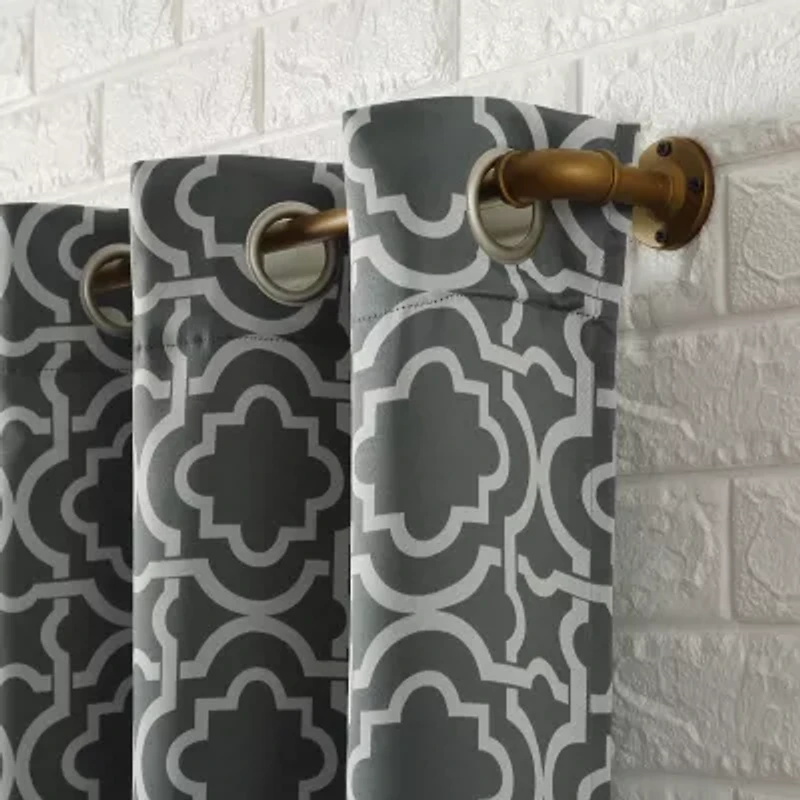 Sun Zero Barnett Trellis Grommet Top Energy Saving Blackout Single Curtain Panel