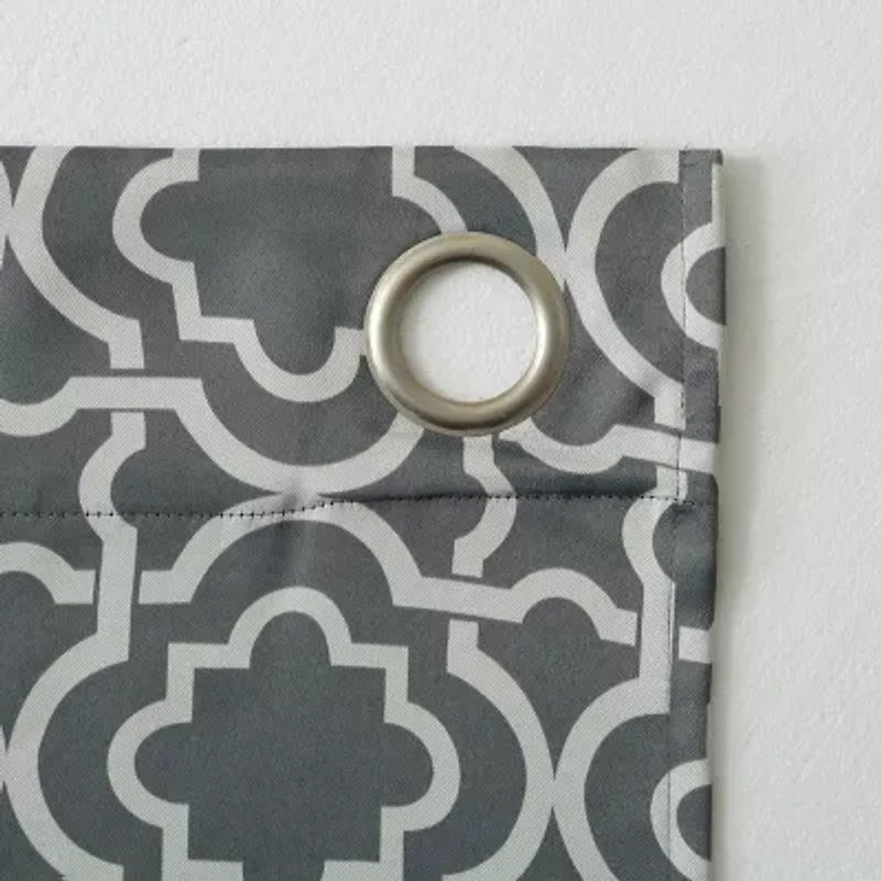 Sun Zero Barnett Trellis Grommet Top Energy Saving Blackout Single Curtain Panel
