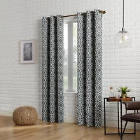 Sun Zero Barnett Trellis Grommet Top Energy Saving Blackout Single Curtain Panel