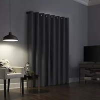 Sun Zero Noir Dimensional Thermal Extreme Grommet Top Energy Saving 100% Blackout Single Curtain Panel