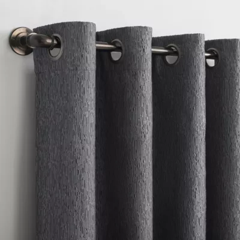Sun Zero Noir Dimensional Thermal Extreme Grommet Top Energy Saving 100% Blackout Single Curtain Panel