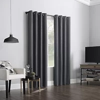 Sun Zero Noir Dimensional Thermal Extreme Grommet Top Energy Saving 100% Blackout Single Curtain Panel