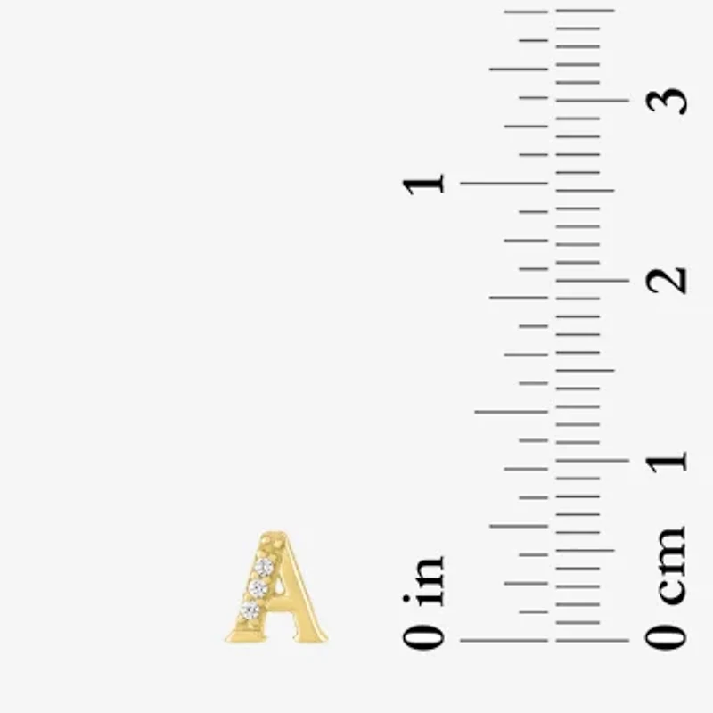 Diamond Addiction Lab-Grown (G-H / Si2-I1) Accent Initial Stud Earrings 10K Gold
