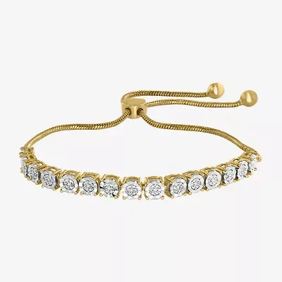 Effy Womens 1/10 CT. T.W. Natural Diamond Sterling Silver Bolo Bracelet