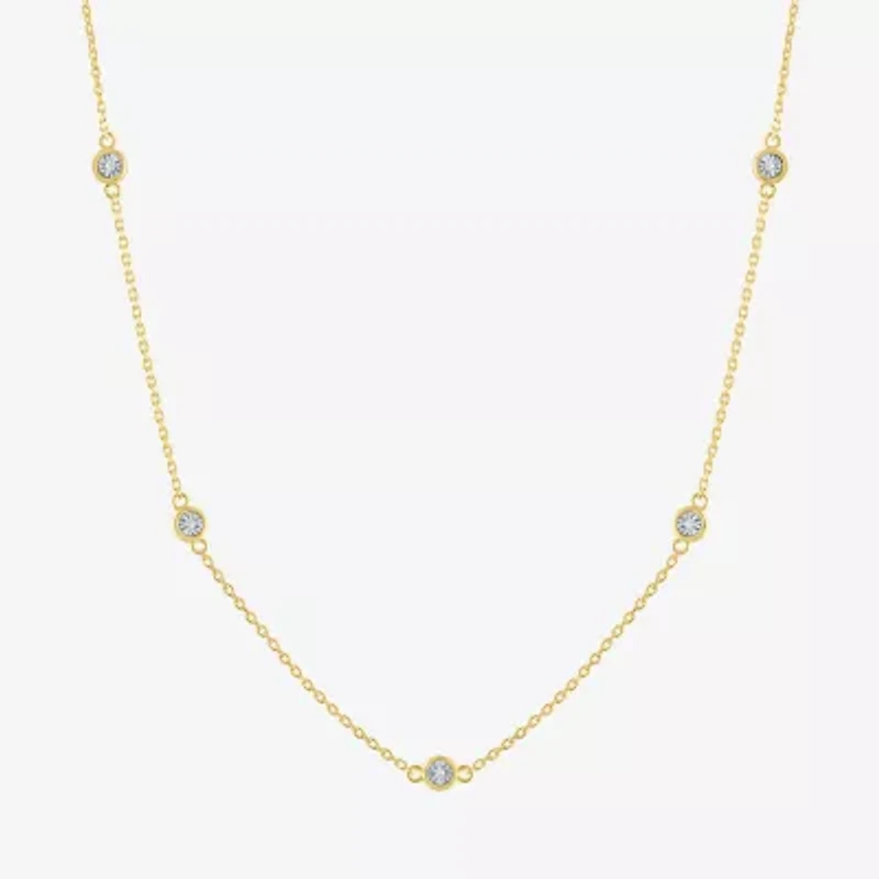 Diamond Addiction Womens 2-pc. Diamond Accent Genuine necklace Set in Sterling Silver or 14K Gold Over Silver