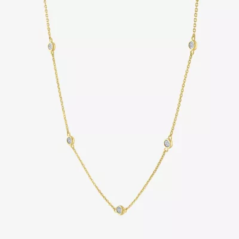 Diamond Addiction Womens 2-pc. Diamond Accent Genuine necklace Set in Sterling Silver or 14K Gold Over Silver