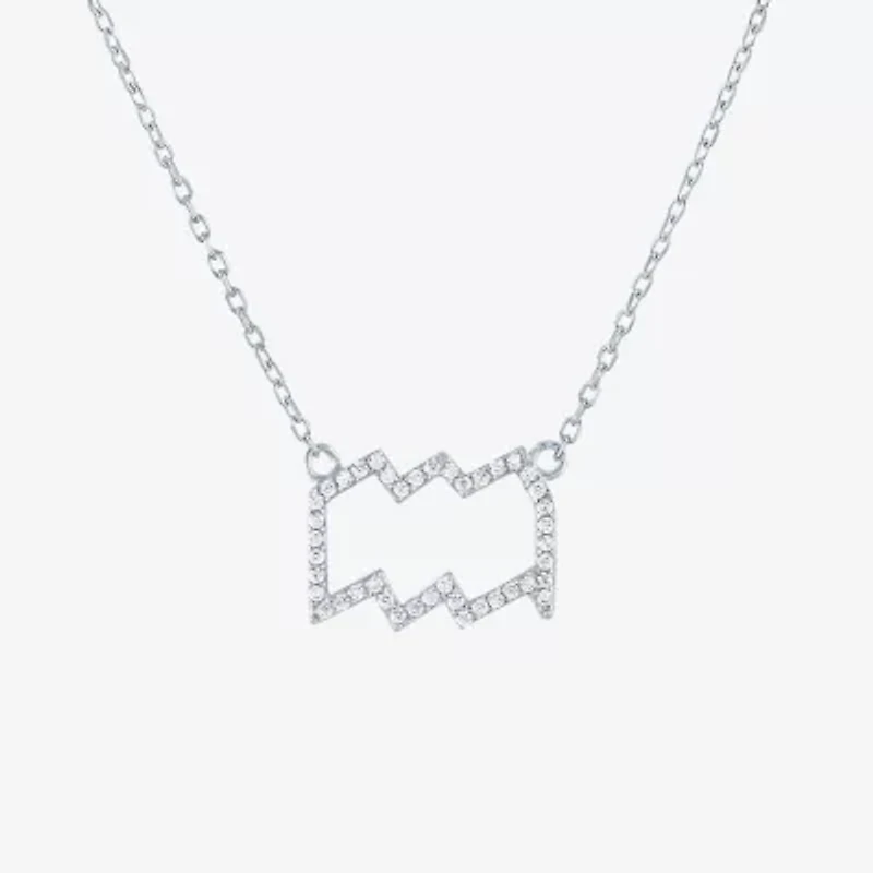 Diamond Addiction Lab-Grown (G-H / Si2-I1) Zodiac Pendant Necklace Sterling Silver