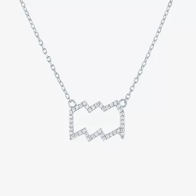 Diamond Addiction Lab-Grown (G-H / Si2-I1) Zodiac Pendant Necklace Sterling Silver