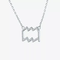 Diamond Addiction Lab-Grown (G-H / Si2-I1) Zodiac Pendant Necklace Sterling Silver