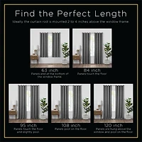 Eclipse Kerry Watercolor Ogee Rod Pocket Energy Saving Blackout Set of 2 Curtain Panel