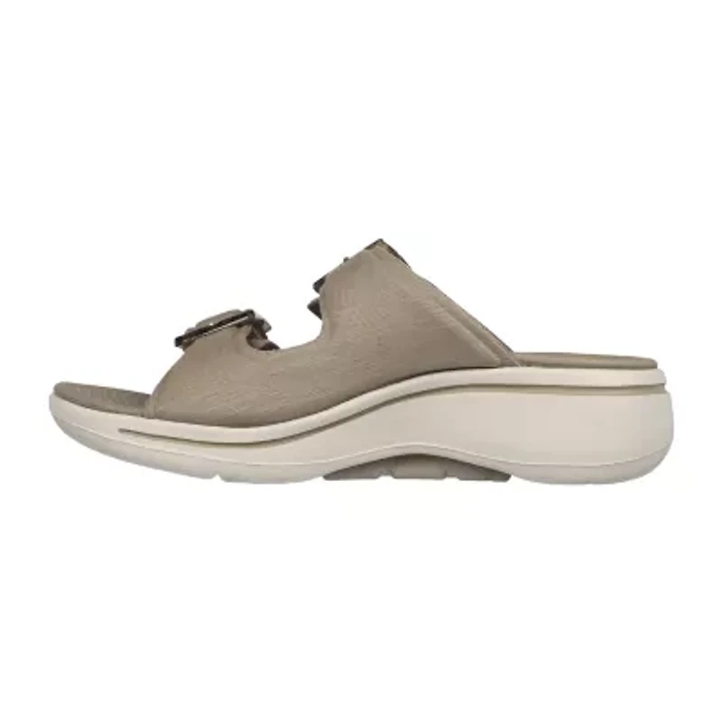Skechers Womens Go Walk Arch Fit Martha Stewart Slide Sandals