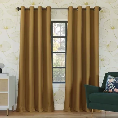 Sun Zero Oslo Grommet Top Energy Saving 100% Blackout Single Curtain Panel