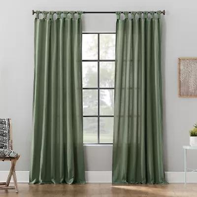 Archaeo Sarro Washed Cotton Tab Top Light-Filtering Single Curtain Panel