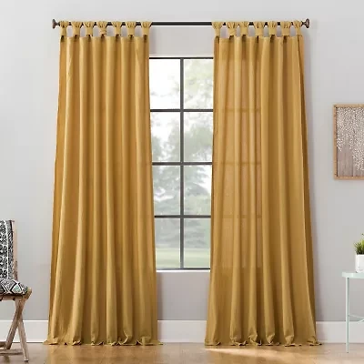 Archaeo Sarro Washed Cotton Tab Top Light-Filtering Single Curtain Panel
