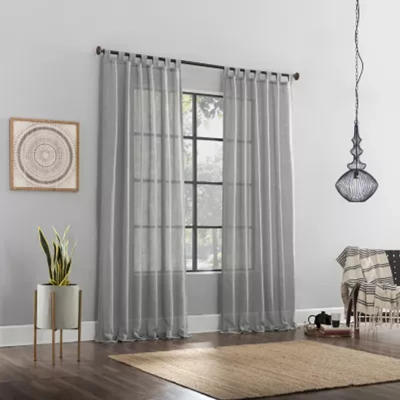 Archaeo Avnia Tab Top Light-Filtering Single Curtain Panel