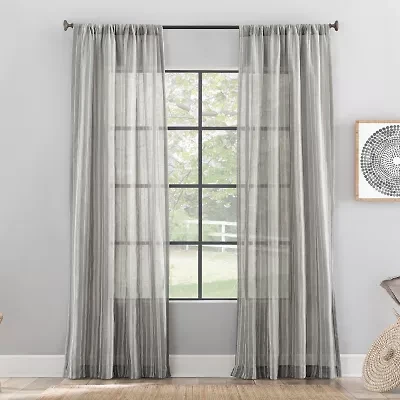 Archaeo Raya Rod Pocket Light-Filtering Single Curtain Panel