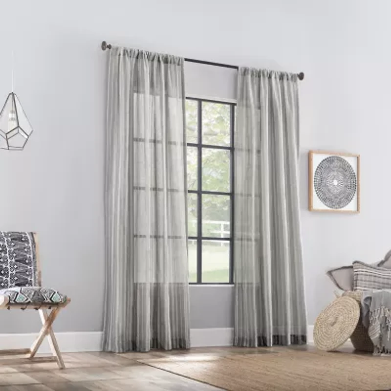 Archaeo Raya Rod Pocket Light-Filtering Single Curtain Panel