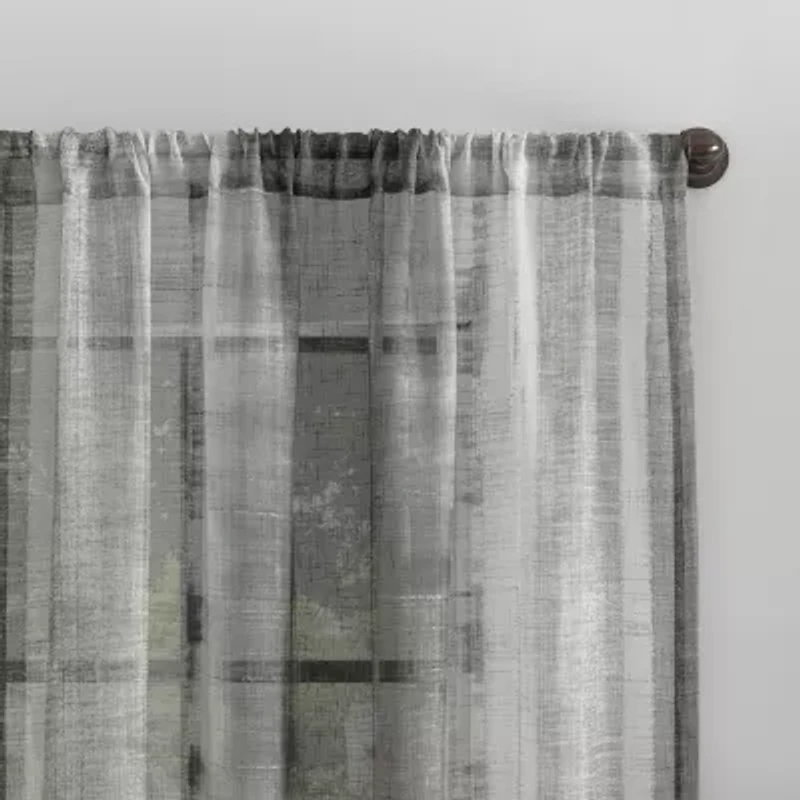 Archaeo Takato Rod Pocket Light-Filtering Single Curtain Panel