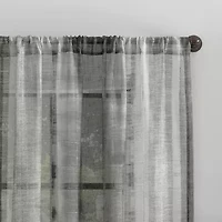 Archaeo Takato Rod Pocket Light-Filtering Single Curtain Panel