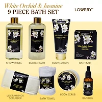Lovery White Orchid Home Bath Set - 8pc Gift Basket