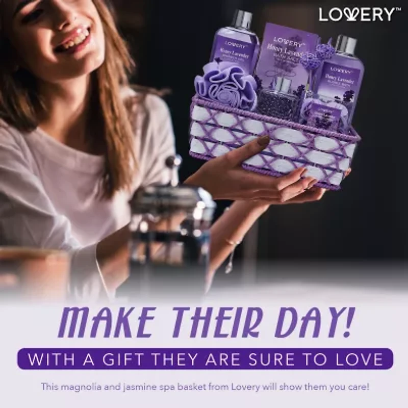 Lovery Honey Lavender Home Bath Gift Set -15pc Relaxation Gifts