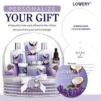 Lovery Lavender And Coconut Bath Gift Set - 9pc Spa Kit