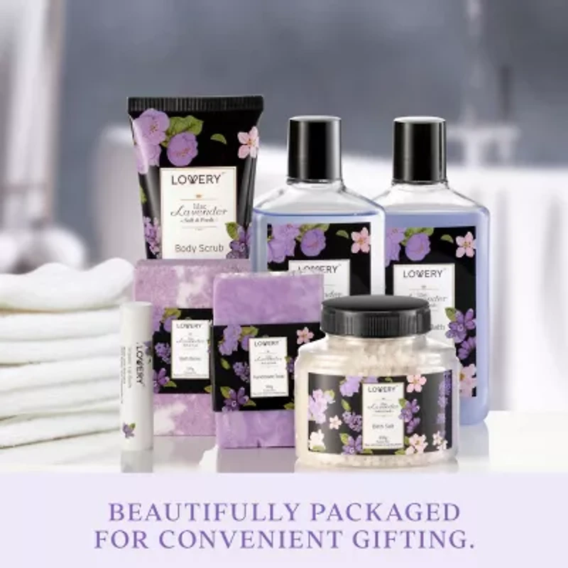 Lovery Lavender & Lilac Spa Gift Basket - 11pc Body Care Package