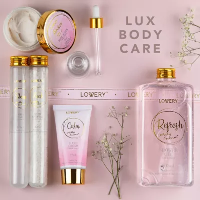 Lovery Milky Coconut Home Bath Set - 10pc Spa Kit