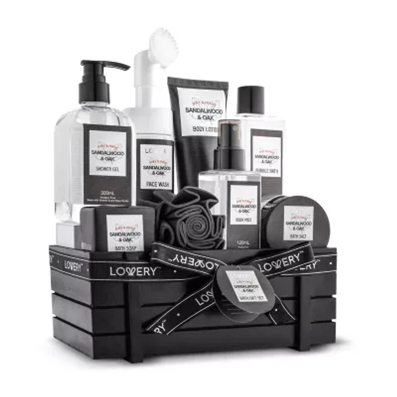 Lovery Sandalwood Oak Home Bath Set - 9pc Body Care Kit