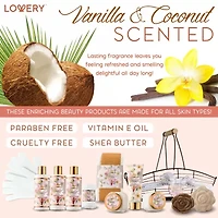 Lovery Vanilla Coconut Bath And Spa Gift Set - 13pc Care Package