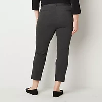 Liz Claiborne Emma Ponte Womens Plus Ankle Mid Rise Pant