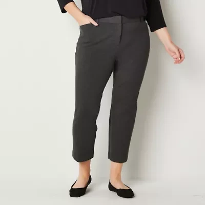 Liz Claiborne Emma Ponte Womens Plus Ankle Mid Rise Pant