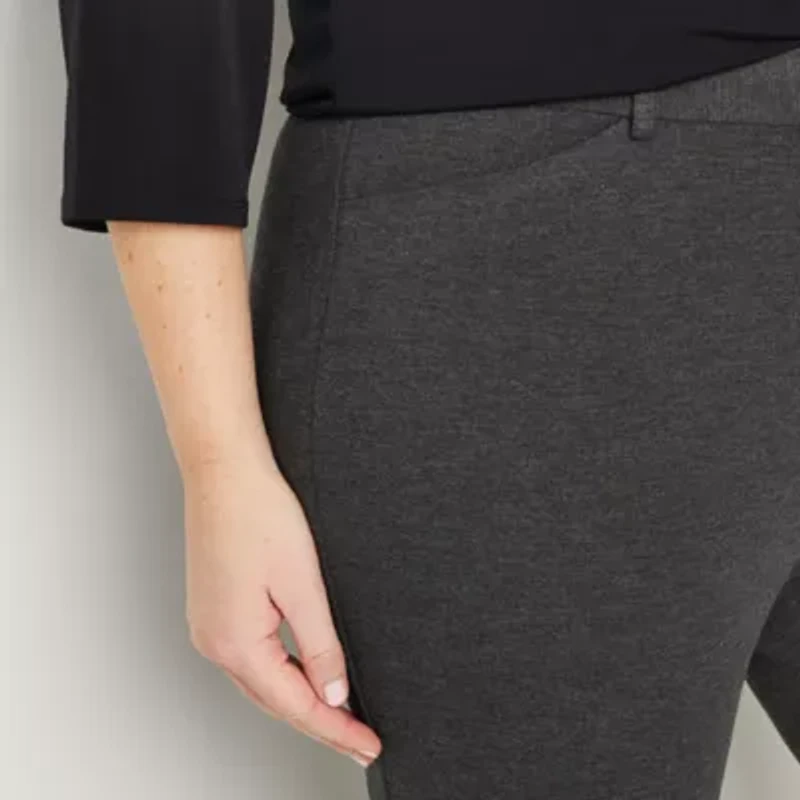 Liz Claiborne Emma Ponte Womens Plus Ankle Mid Rise Pant