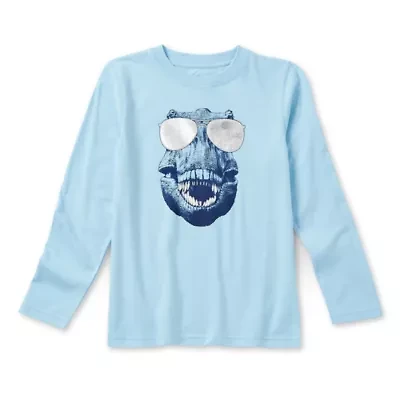 Thereabouts Little & Big Kid Boys Crew Neck Long Sleeve Regular Fit Graphic T-Shirt