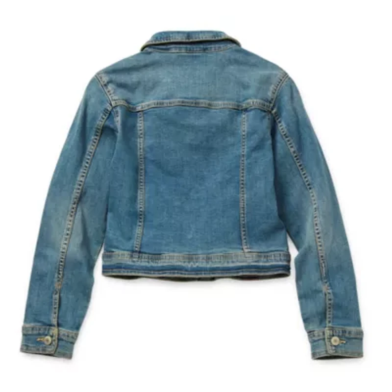 Thereabouts Little & Big Kid Girls Denim Lightweight Puffer Jacket